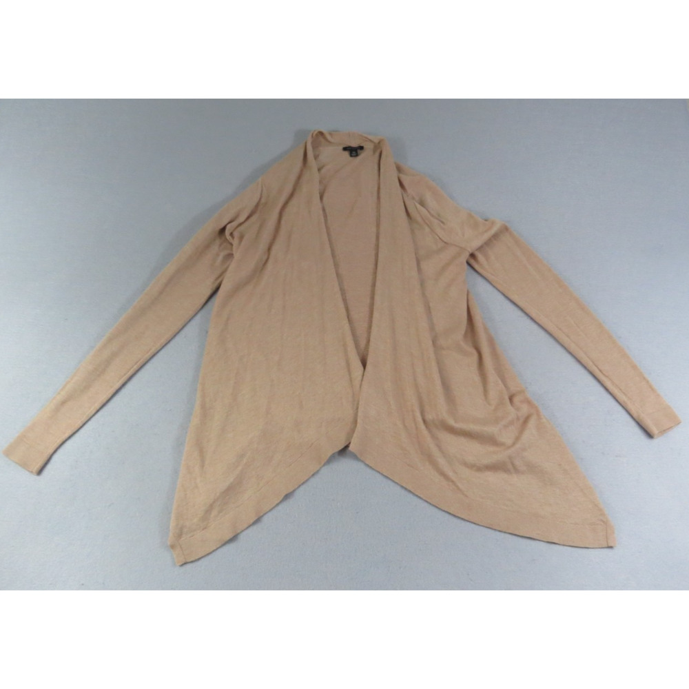 Ann Taylor Wool‎ Blend Women's XS Open Front Ribbed Knit Asymmetrical Cardigan